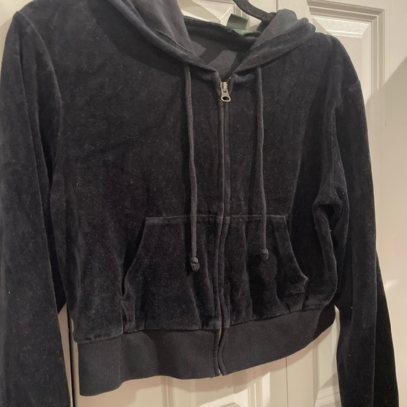 Wild Fable Black Velour Zip-Up Hoodie - Picture 3 of 4